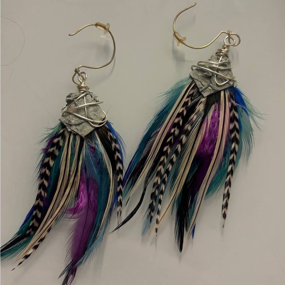 Colorful Feather Earrings